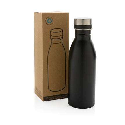 Recycled stainless steel XD Collection RCS deluxe water bottle in black