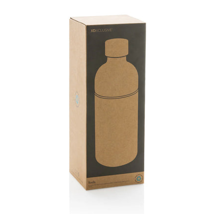 XD Xclusive Soda RCS certified re-steel carbonated drinking bottle in sleek stainless steel