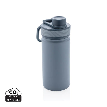 Stainless steel vacuum drinkware with sports lid