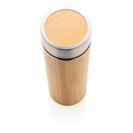 Leak-proof bamboo vacuum bottle from XD Collection