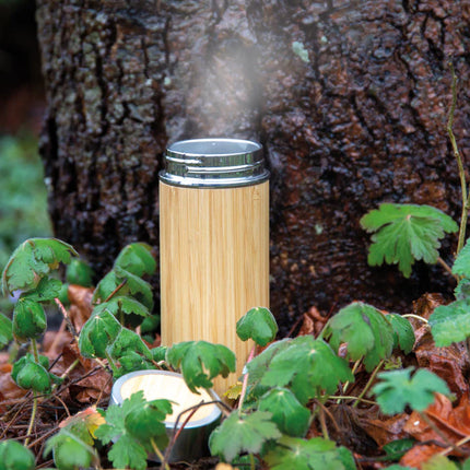 Leak-proof bamboo vacuum bottle from XD Collection