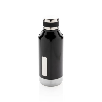 Leak-proof vacuum bottle from XD Collection with logo plate