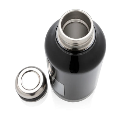 Leak-proof vacuum bottle from XD Collection with logo plate