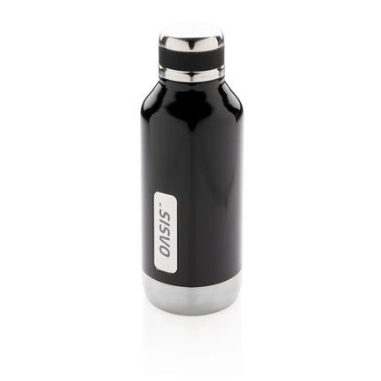 Leak-proof vacuum bottle from XD Collection with logo plate