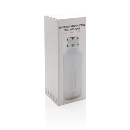 Leak-proof vacuum bottle with XD Collection logo plate