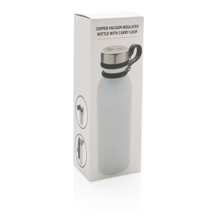 Copper vacuum insulated bottle with carry loop from XD Collection