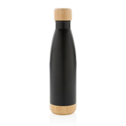 Stainless steel vacuum drinkware with bamboo lid and bottom by XD Collection