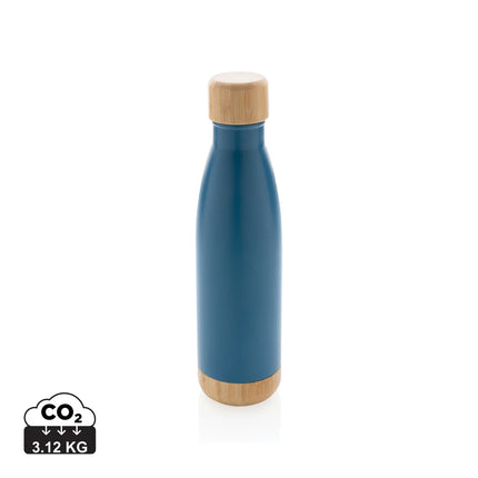Stainless steel vacuum drinkware by XD Collection with bamboo lid and bottom