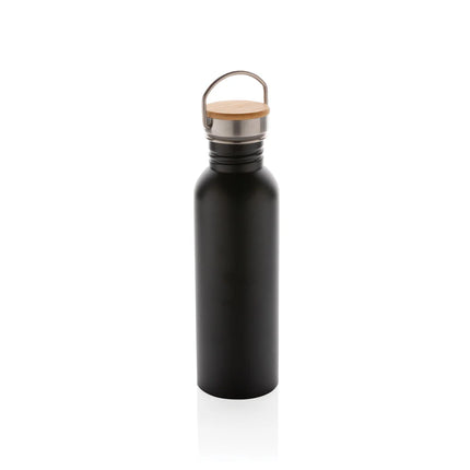 Modern stainless steel drinkware bottle with bamboo lid from XD Collection