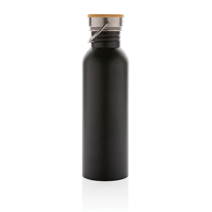 Modern stainless steel drinkware bottle with bamboo lid from XD Collection