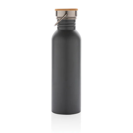 Modern stainless steel drinkware bottle with bamboo lid from XD Collection