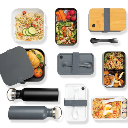 Modern stainless steel drinkware bottle with bamboo lid from XD Collection