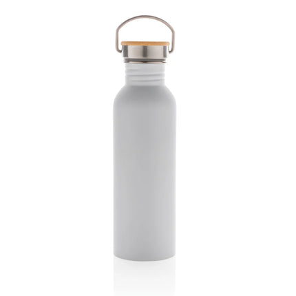 Modern stainless steel drinkware bottle with bamboo lid from XD Collection