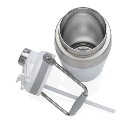  500ml drinkware with insulated design and a sleek silver finish.