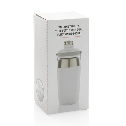 Stainless steel vacuum dual function lid bottle
