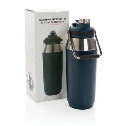 Stainless steel vacuum dual-function lid 1L bottle from XD Collection