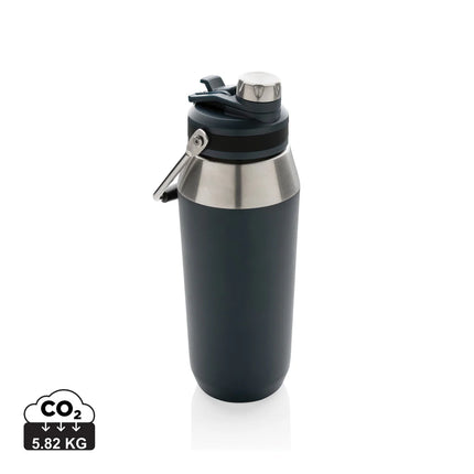 Stainless steel vacuum dual-function lid 1L water bottle from XD Collection with sleek drinkware design and secure lid.