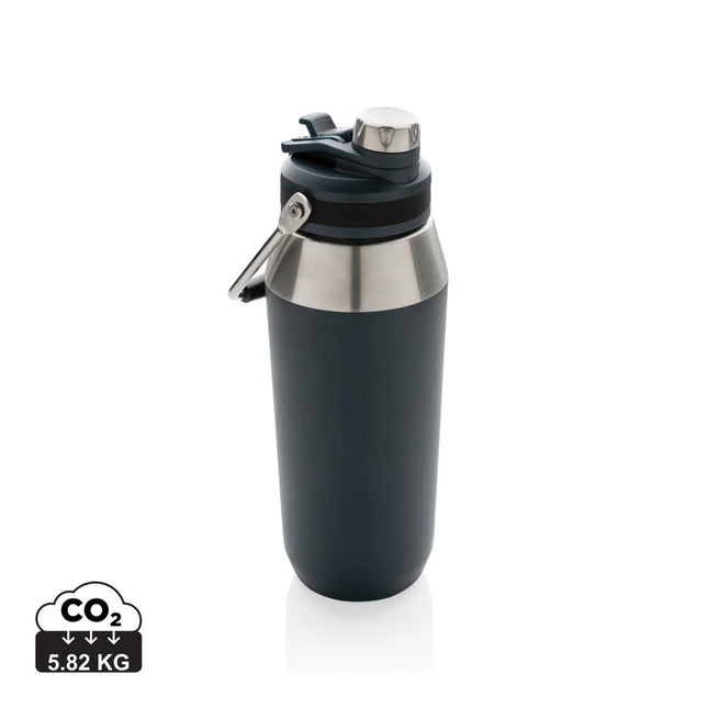 Stainless steel vacuum dual-function lid 1L water bottle from XD Collection with sleek drinkware design and secure lid.
