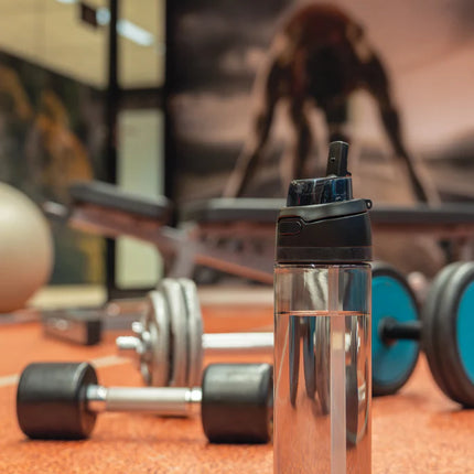 XD Collection Omni Sip RCS RPET water bottle 800ML in clear and blue with a screw cap and ergonomic design