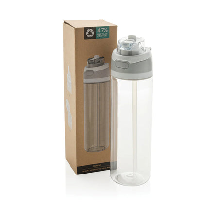  clear drinkware with a screw cap and ergonomic design.