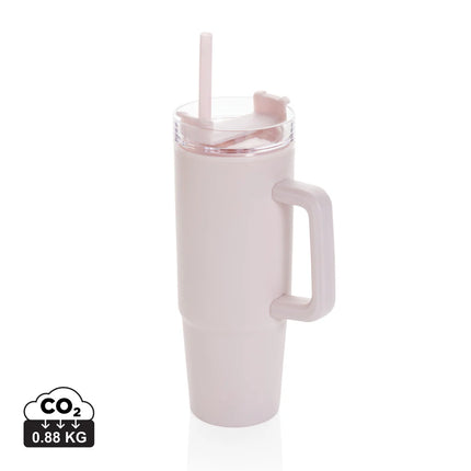  900ml drinkware with a clear body and black lid