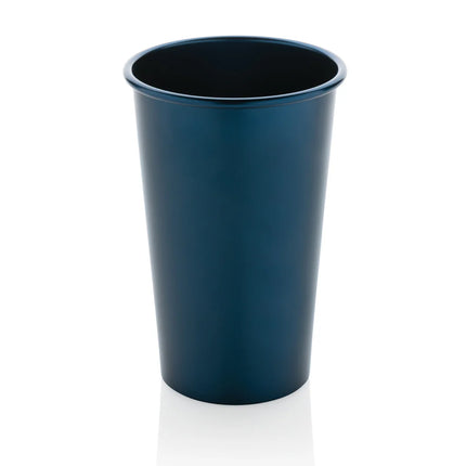 Alo RCS recycled aluminum lightweight 450ml drinkware cup from XD Collection with a sleek silver finish and ergonomic design.