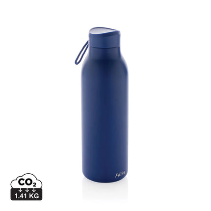 Avira Avior RCS Re-steel 500ml drinkware bottle with a sleek stainless steel design and secure screw-on lid.