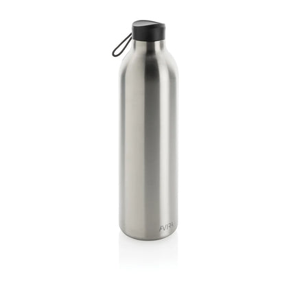 Avira Avior RCS Re-steel 1L water bottle in stainless steel with a sleek design and screw-top lid