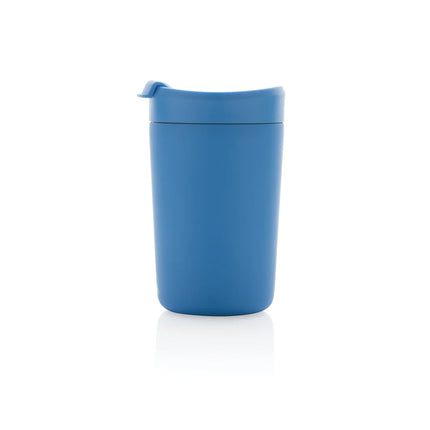  stainless steel drinkware with a sleek design and spill-resistant lid.