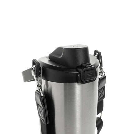 Avira Ayala RCS re-steel duosip lockable crossbody tumbler with stainless steel finish and secure lid