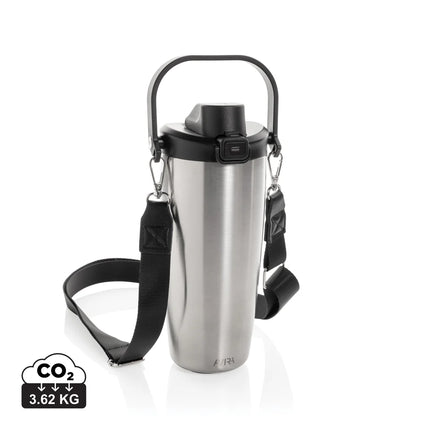Avira Ayala RCS re-steel duosip lockable crossbody tumbler with stainless steel finish and secure lid for on-the-go drinkware.