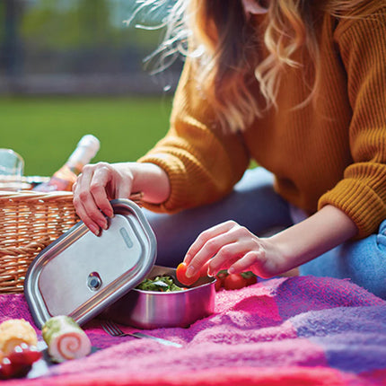 Large stainless steel lunch box by Black + Blum