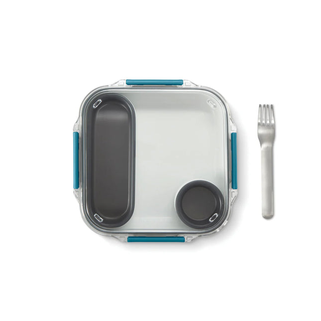  a sleek stainless steel home and living food container with a secure lid.