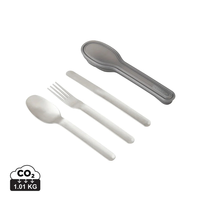 Black + Blum outdoor cutlery set featuring black fork