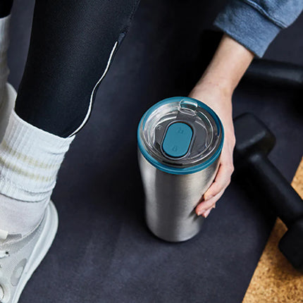 Black + Blum insulated 600ml travel tumbler with stainless steel body and black lid