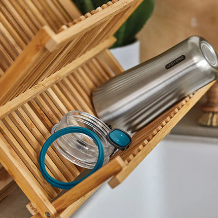  showing a sleek stainless steel design with a secure lid for drinkware.