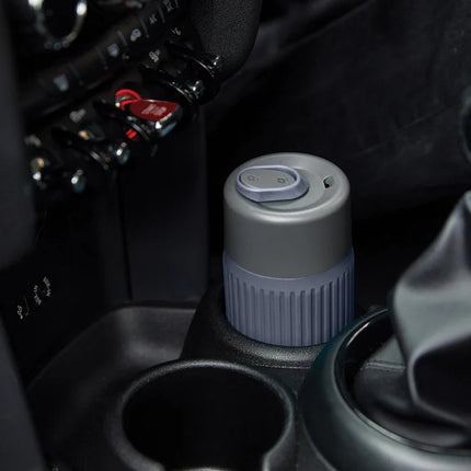 Black+Blum glass travel cup in black with 340ml capacity