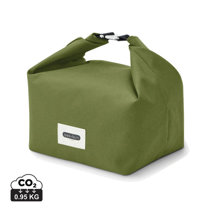 Black+Blum 6.7L insulated outdoor lunch cooler bag with black exterior and carry handle for keeping food fresh