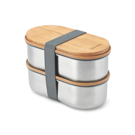 Black + Blum stainless steel double bento box for home and living