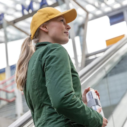  showcasing eco-friendly headwear with a casual fit.