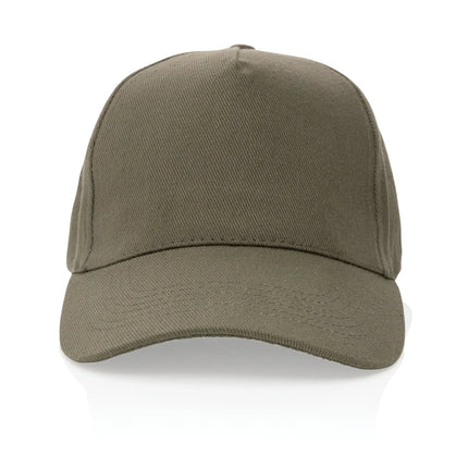 Recycled cotton 5-panel cap from XD Collection with AWARE™ tracer