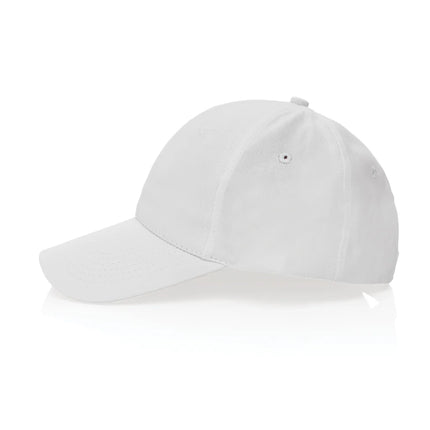 Six-panel recycled cotton cap by XD Collection featuring AWARE™ tracer