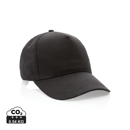 Impact 5-panel recycled cotton cap by XD Collection featuring AWARE™ tracer