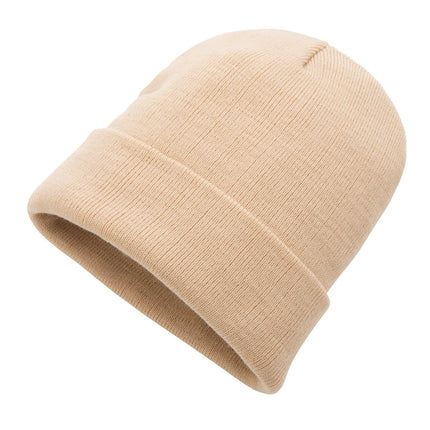  cozy headwear with a folded brim and brand logo detail.