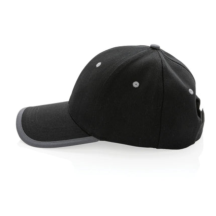 Brushed cotton 6-panel contrast cap from XD Collection featuring a stylish headwear design with a curved brim.