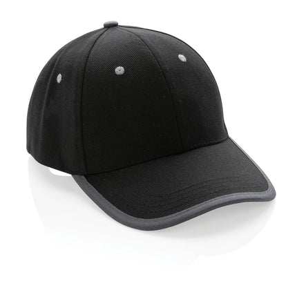 Brushed cotton 6-panel contrast cap by XD Collection featuring a stylish headwear design with durable 280g fabric.