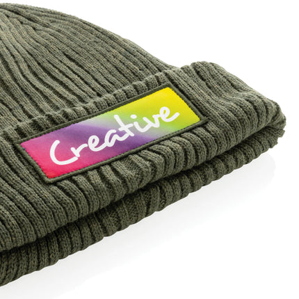  stylish headwear with a folded brim and textured knit.