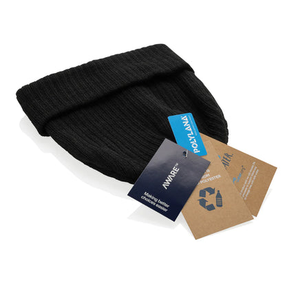  soft knit headwear featuring a cozy folded cuff design.