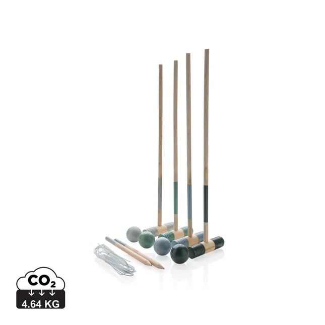 Outdoor wooden croquet set by XD Collection with colorful balls