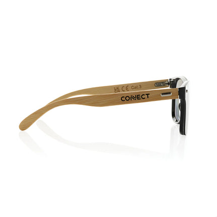 Prism RCS recycled plastic sunglasses with bamboo frame from XD Collection